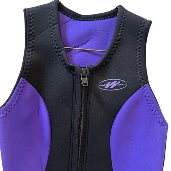 Wavelength Womens Sleeveless Full-Length Wetsuit Purple & Black Neoprene With Fr - Picture 2 of 10